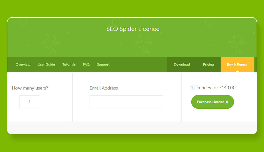 screamingfrog seo spider pricing