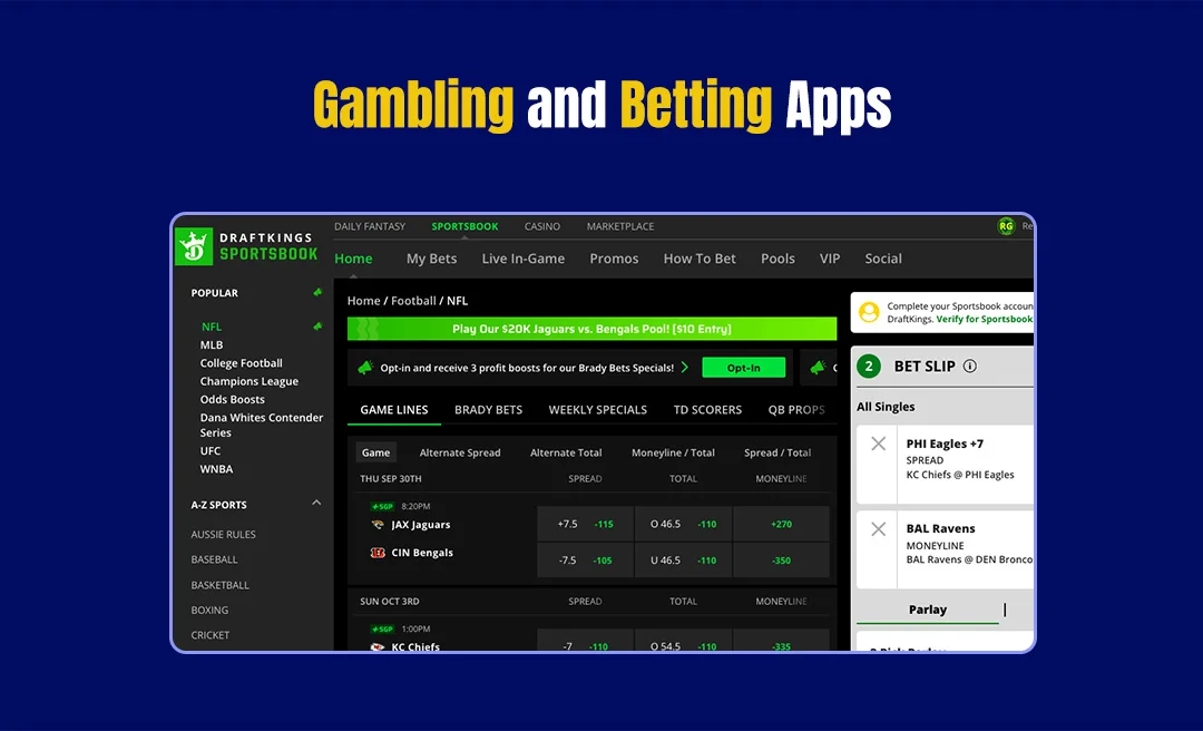 Gambling and betting apps
