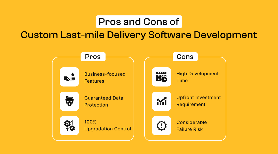 advantages and disadvantages of custom last-mile delivery software development